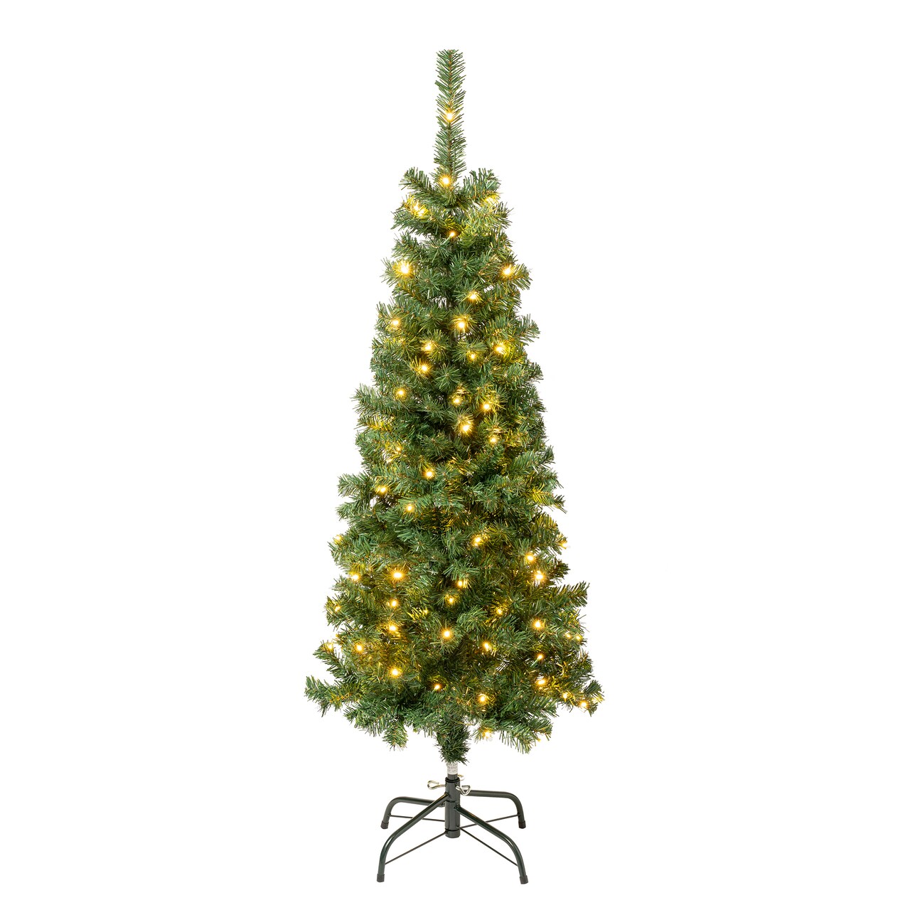National Tree Company First Traditions Pre-Lit Artificial Linden Spruce Christmas Tree, Warm White LED Lights, Plug In, 4.5 ft